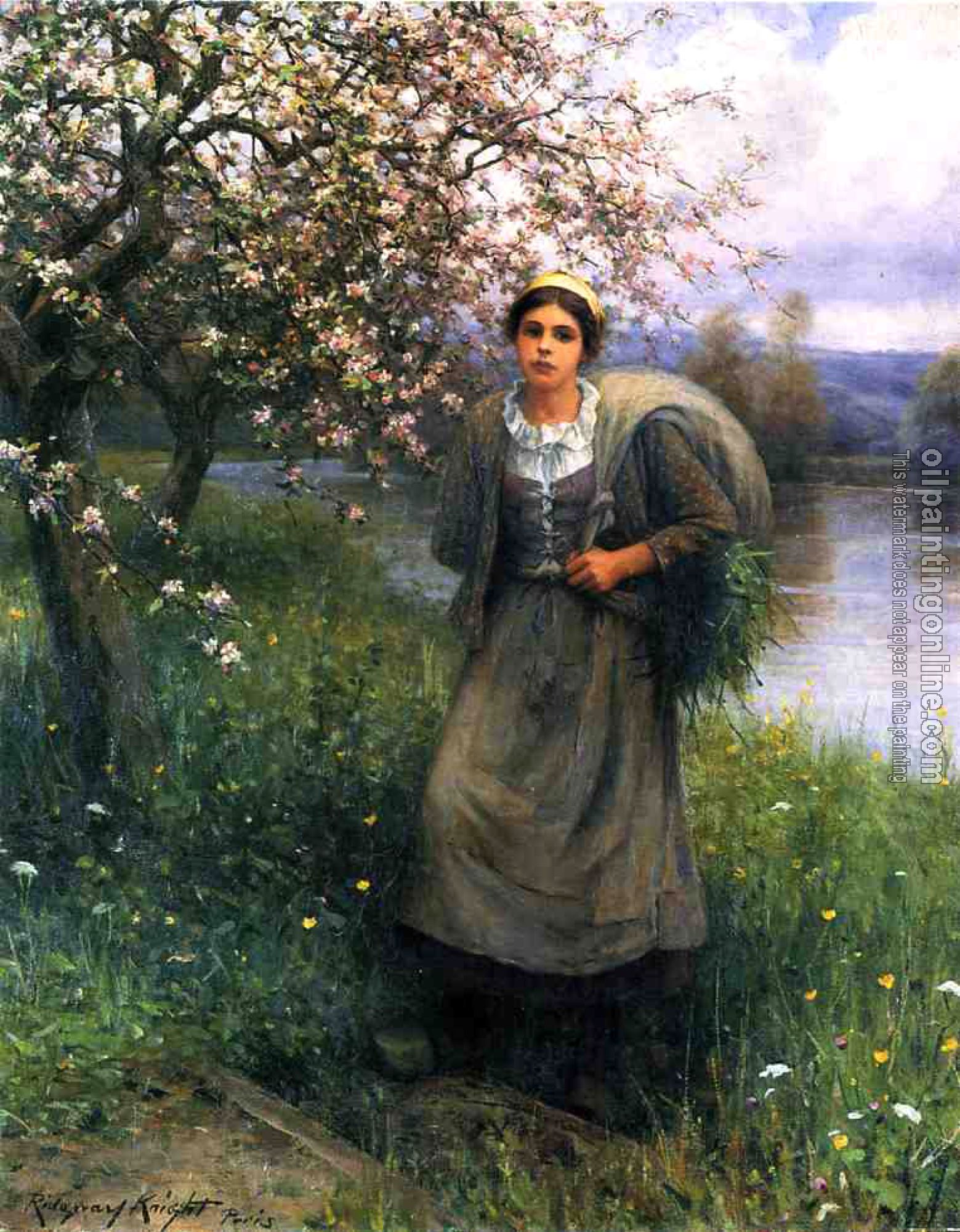 Daniel Ridgway Knight - Apple Blossoms in Normandy